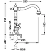 Tres Classic miscelatore lavabo doppio ottone antico 24210902LV