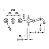 Tres Classic Zweihebel-Unterputz-Waschtischmischer Antikmessing matt 24215101LM