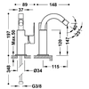 Tres Cuadro Chrom-Bidetmischer 106124