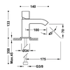 Tres Cuadro Chrom-Waschtischmischer mit Stecker 107103DA