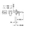 Tres Cuadro chroom inbouw wastafelmengkraan 00630003