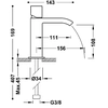 Tres Cuadro chroom wastafelmengkraan met open uitloop 00611002D