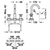 Tres Montblanc double-lever basin mixer steel 28310501AC