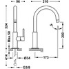 Tres Study Esclusivo miscelatore lavabo con leva laterale cromo 26290402