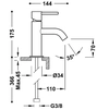 Tres Study Exclusive mezclador de lavabo metalizado negro 26290301KM