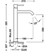 Tres Study Miscelatore lavabo esclusivo XXL acciaio 26230801AC