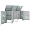 Triple shelter for containers with wheels, 207x77,5x115, steel