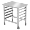 Trolley with worktop + guides 5x Gn 1/1 Polgast 421110