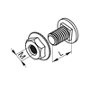 Truss head bolt + serrated flange nut set SGKFM10x30, for photovoltaic structures