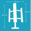 Turbina eolica verticale MAKEMU EOLO kit 3 kW Numero di pale del rotore:6