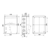 Unbestückte ABS-Kunststoffplatte 10 Module 290x210mm IP66 Standortorganisation