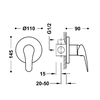 Unterputz-Brausemischer 1-drożna Tres Base plus Chrom 21617701