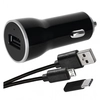 USB car adapter 2.1A + micro USB cable + USB-C adapter