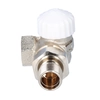 V-exakt II thermostatic valve DN15 nickel-plated, white angle-corner cover for mounting on the left side of the radiator