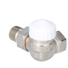 V-exakt II thermostatic valve DN15 nickel-plated, white angle-corner cover for mounting on the left side of the radiator