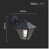 V-TAC Kültéri fali lámpa, E27, üveg + alumínium