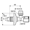 Válvula angular Schell Comfort 1/2x3/8 com filtro