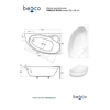 Vasca da bagno angolare Besco Finezja Nova 155x95 sinistra - ULTERIORE SCONTO 5% PER CODICE BESCO5