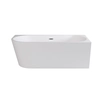 Vasca da bagno freestanding a parete Besco Zoya destra 150 completa di sifone con troppopieno cromato - AGGIUNTIVO 5% SCONTO PER CODICE BESCO5