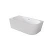 Vasca da bagno freestanding a parete Besco Zoya destra 150 completa di sifone con troppopieno cromato - AGGIUNTIVO 5% SCONTO PER CODICE BESCO5