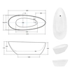 Vasca da bagno freestanding Besco Goya Matt Black & White 160 + click-clack cromo - ulteriore SCONTO 5% con codice BESCO5