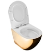 Vaso sanitário suspenso Rea Carlo flat mini dourado/branco - Desconto adicional de 5% com o código REA5