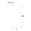 Vertisso Noa Easy In душ стена - 100 cm - Покритие Clean Glass