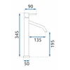 Висок златен смесител за умивалник Rea Level - Допълнително 5% отстъпка с код REA5