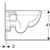 Wall-hung toilet bowl Selnova, funnel,B36 cm,H33 cm,T53 cm, partially concealed fixings, Rimfree