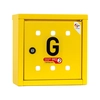 Wandgemonteerde metalen gasbox voor 300x300x150, ventiel, geel