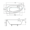 Wanna asymetryczna Besco Milena Premium 150x70 lewa - DODATKOWO 5% RABATU NA KOD BESCO5