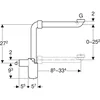 Washbasin siphon, model for small rooms, d40, white