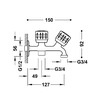 Washing machine faucet 1-drożna Tres ESE-23 chrom