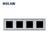 WELAIK fyrdubbel glas brytarpanel 0+0+0+0 - vit