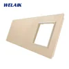 WELAIK triple panel de vidrio 0+0+zás crema marfil