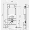 Werit Jomotech H112 toiletframeset + beugel + knop, wit glanzend glas