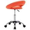 Work chair with castors, orange, faux leather