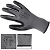 Work gloves, nitrile, 24 pairs, gray and black, 8 / m
