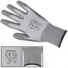 Work gloves, pu, 24 pairs, white and gray, size 9 / l