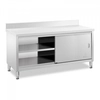 Work table with cabinet - edge - 180 x 60 cm - 600 kg ROYAL CATERING 10011677 RCSSCB-180X60-E-B