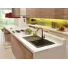 Zorba graphite granite sink 1-komorowy with drainer 760x440x150, 3,5" + accessories plus nemesia tap with "u" spout