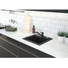 Zorba graphite granite sink 1-komorowy with short drainer 580x440x160, 3,5" + accessories plus nemesia tap with "u" spout