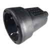Zwarte stekker met schuko-rubberkoppeling 16A 250V