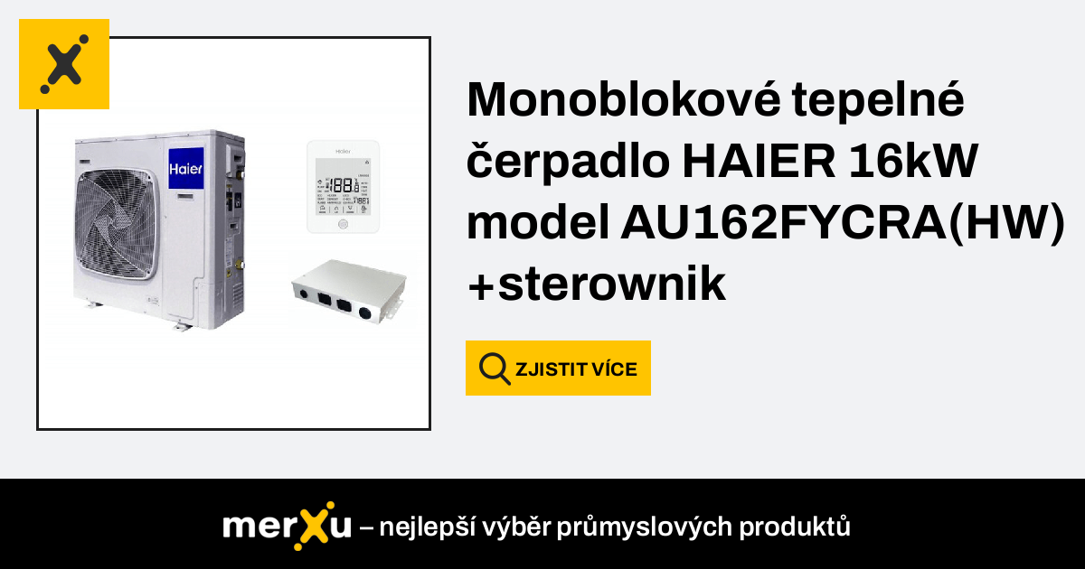 Haier Monoblokové Tepelné čerpadlo 16kW Model AU162FYCRA(HW)+sterownik ...