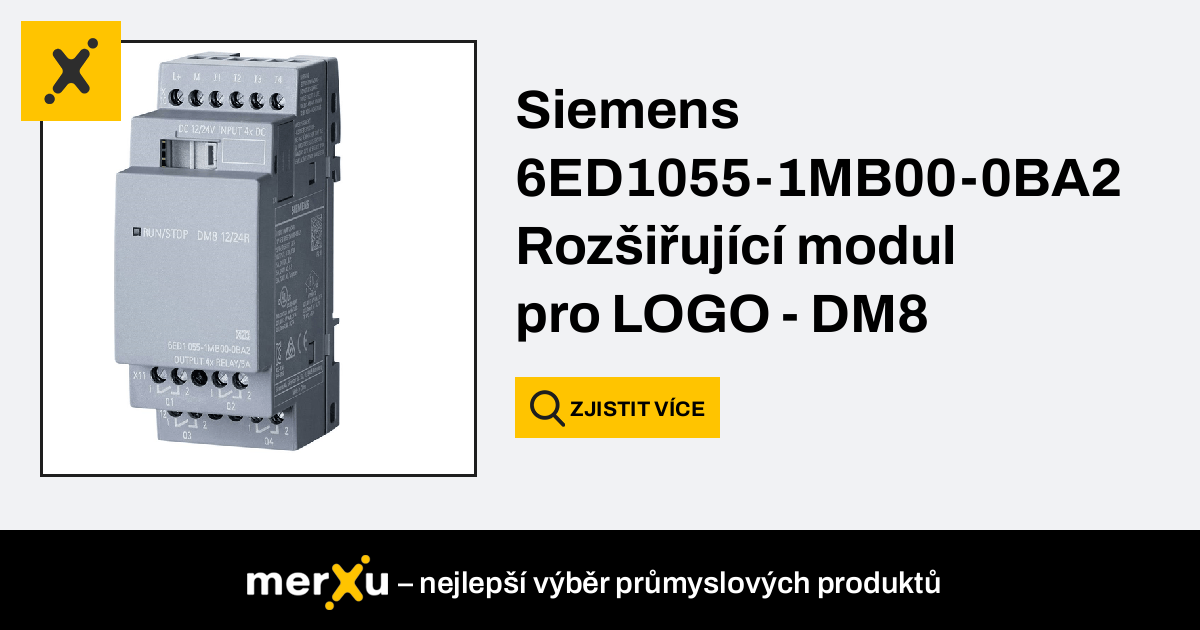 Siemens 6ED1055-1MB00-0BA2 Rozšiřující Modul Pro LOGO - DM8 12/24R, 4DI ...