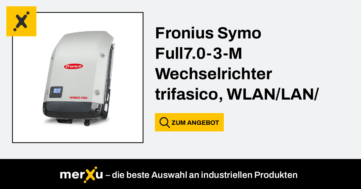 Fronius Symo Full7.0-3-M Wechselrichter Trifasico, WLAN/LAN/Webserver4 ...