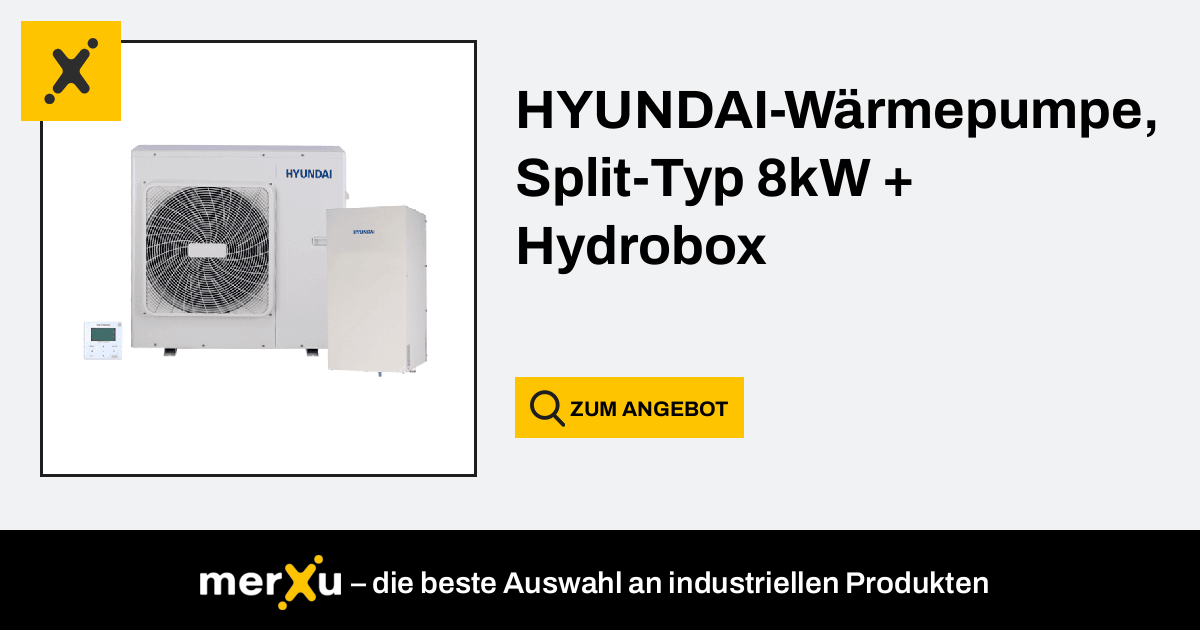 Hyundai -Wärmepumpe, Split-Typ 8kW + Hydrobox ( HHPS-M8TH ; HHPMD ...