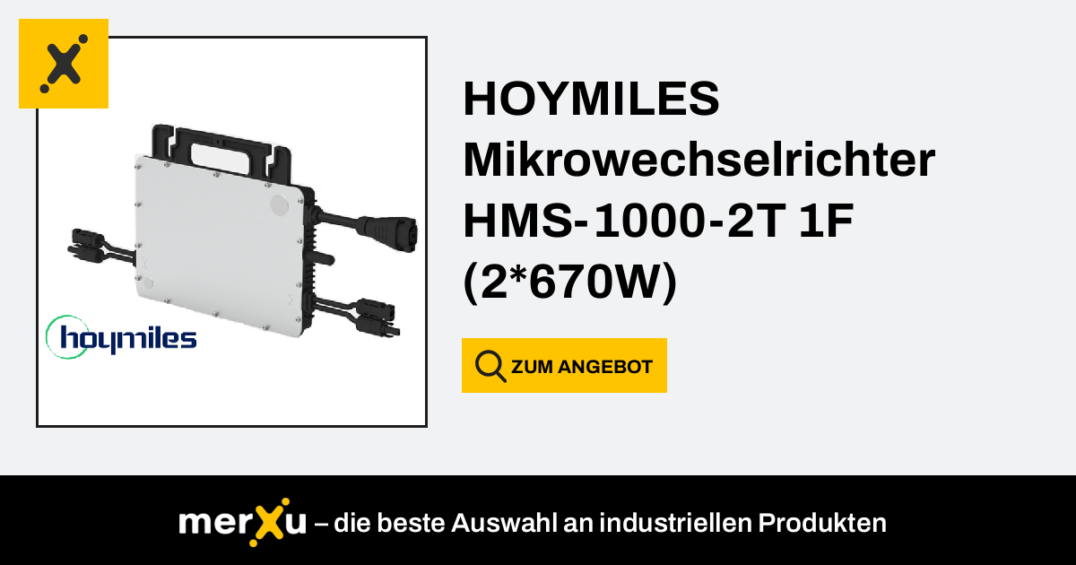 Hoymiles Mikrowechselrichter HMS-1000-2T 1F (2*670W) (HMS-1000) - merXu -  Preise verhandeln! Großhandelskäufe!