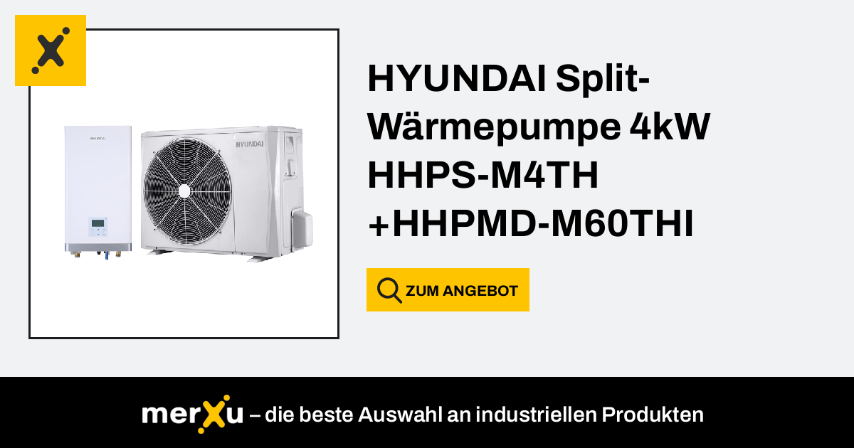 Hyundai Split-Wärmepumpe 4kW HHPS-M4TH + HHPMD-M60THI (Split 4kW HHPS ...