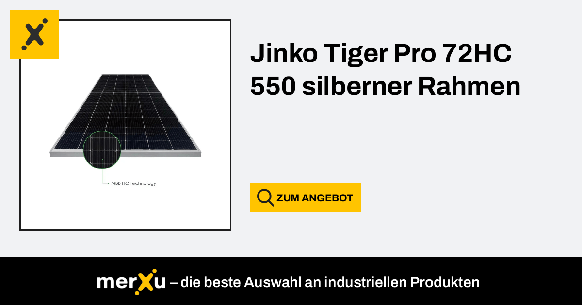 JinkoSolar Jinko Tiger Pro 72HC 550 Silberner Rahmen - MerXu